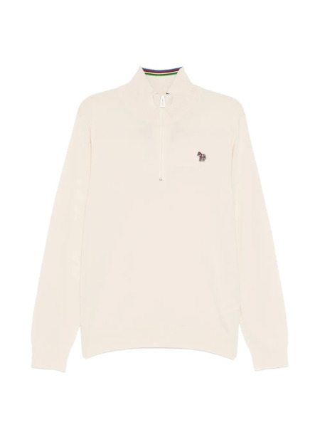  Ps Paul Smith Zebra-logo Cotton Sweater - Neutrals 