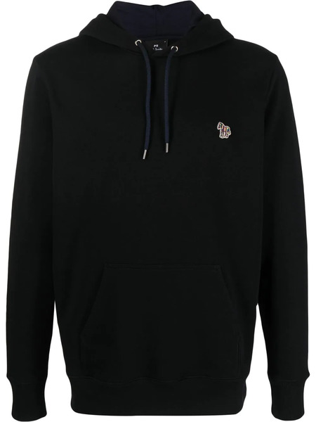  Ps Paul Smith Zebra-patch Pullover Hoodie - Black 