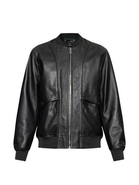  Ps Paul Smith Zip-front Leather Jacket - Black 
