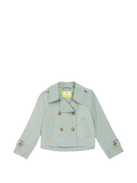  Psophia Double-breasted Cropped Jacket - Blue 