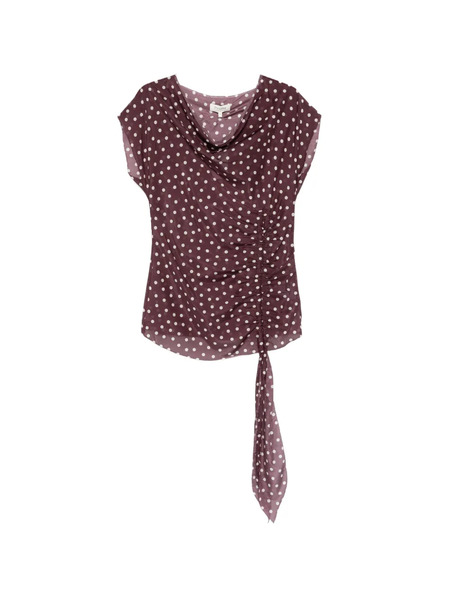  Psophia Polka-dot Draped Top - Purple 
