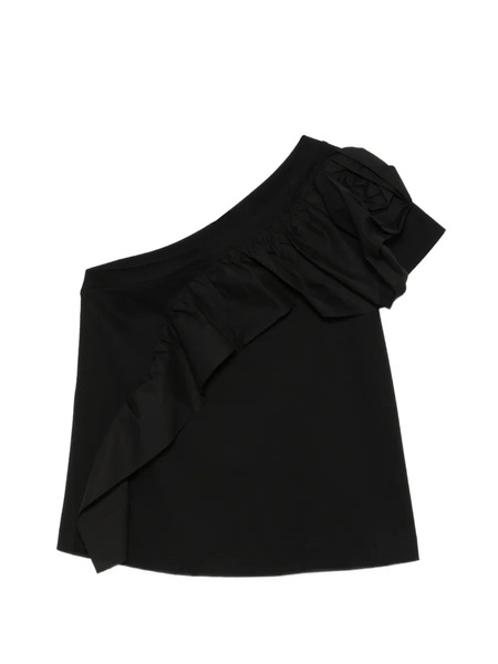  Psophia Ruffled One-shoulder Top - Black 