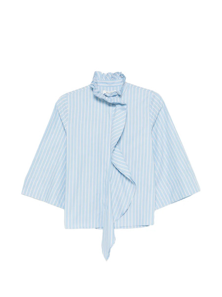  Psophia Ruffled Striped Top - Blue 