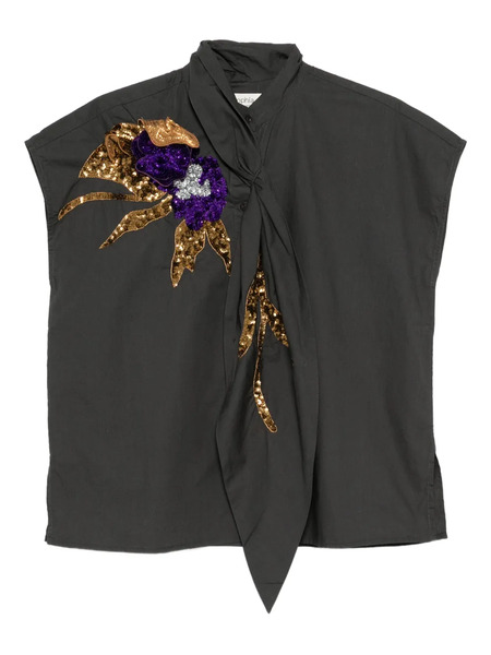  Psophia Sequin-embellished Blouse - 613 Caviar 