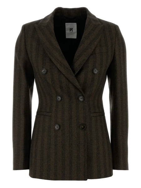  Pt Torino Button Fasteningl Jacket - Brown 