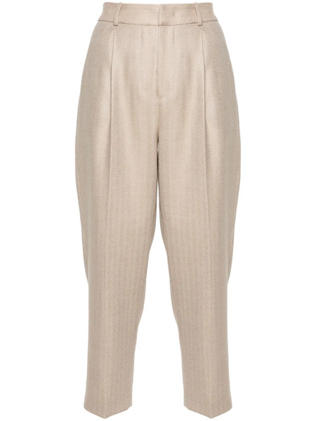  Pt Torino Herringbone Trousers - Neutrals 
