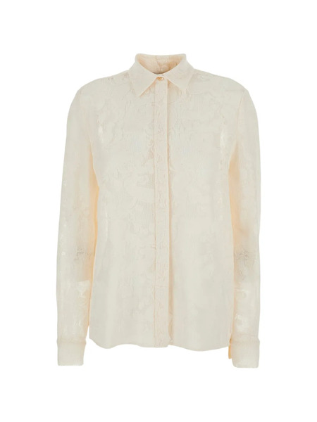  Pt Torino Lace Buttoned Shirt - Neutrals 