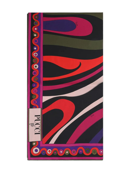  Pucci Abstract-print Silk Scarf - Red 