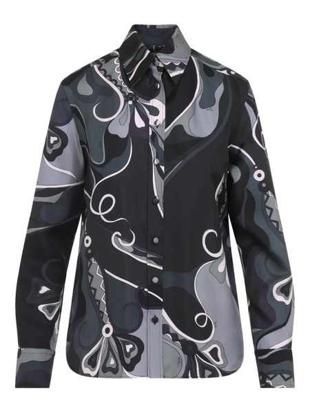  Pucci Abstract-print Silk Shirt - Black 