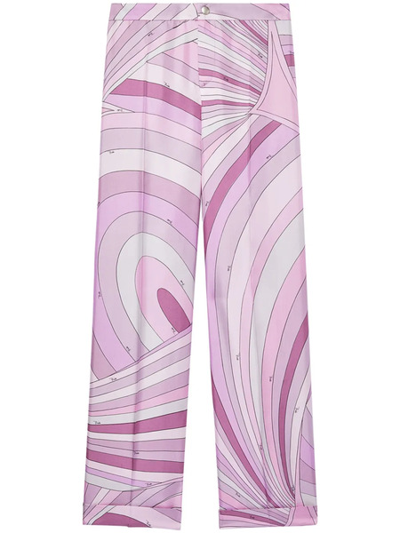  Pucci Abstract-print Silk Trousers - Purple 