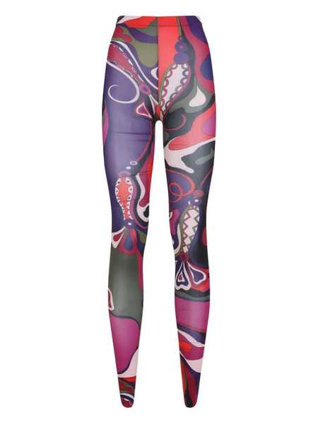  Pucci Abstract-print Tights - Red 