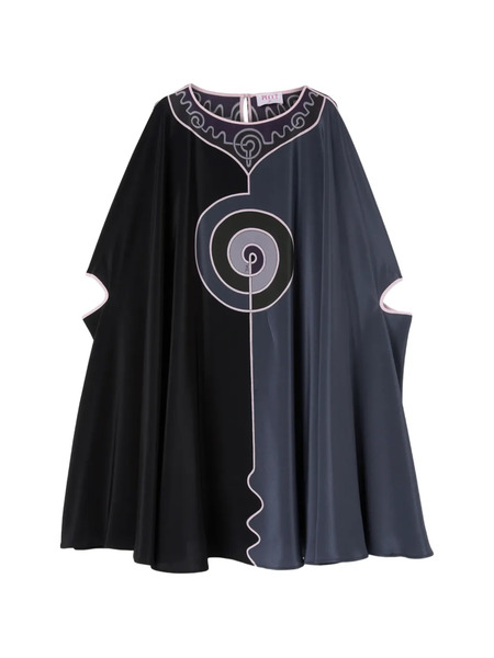  Pucci Astro-print Cape Mini Dress - Black 
