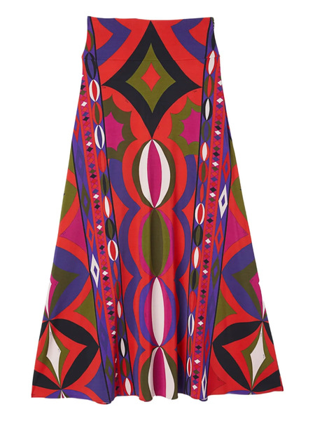  Pucci Collane-print Maxi Skirt - Red 