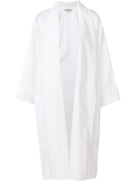  Pucci Eyelet-embellished Oversized Coat - White 