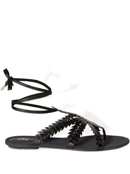  Pucci Feather Embellished Sandals - Black 
