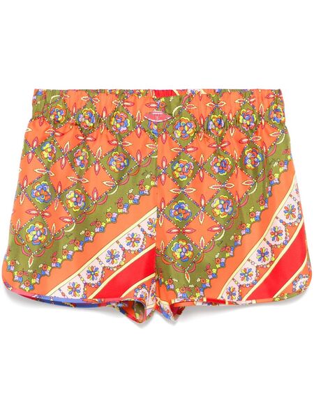  Pucci Festa-print Silk Shorts - Green 
