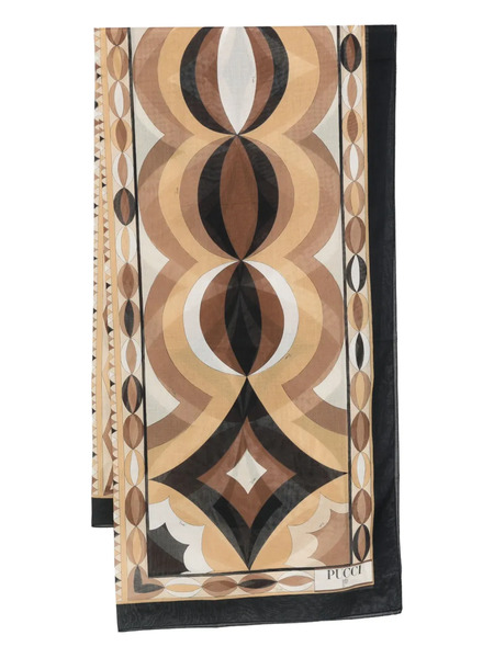  Pucci Geometric Print Scarf - Brown 