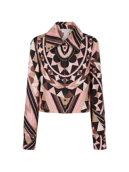  Pucci Geometric-print Silk Shirt - Pink 