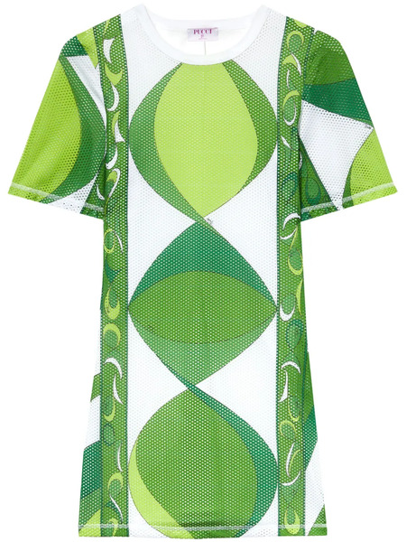  Pucci Graphic-print Short-sleeve Minidress - Green 