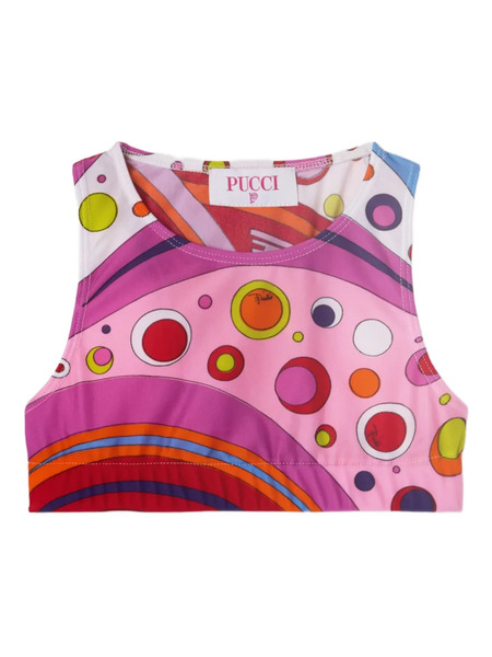  Pucci Junior Fontane Graphic-print Crop Top - Pink 
