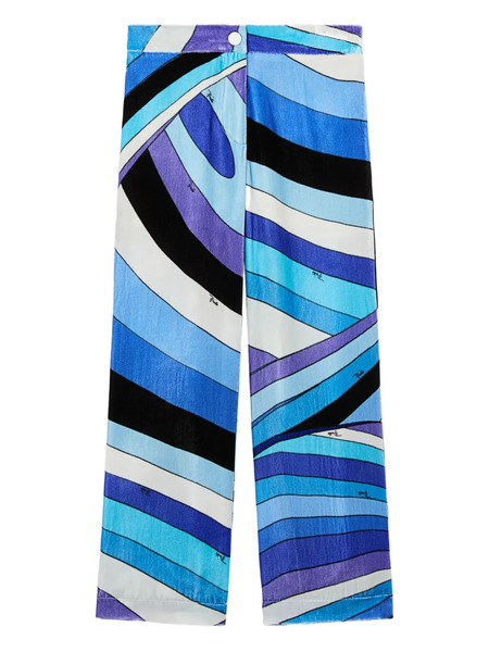  Pucci Junior Iride-print Trousers - Blue 