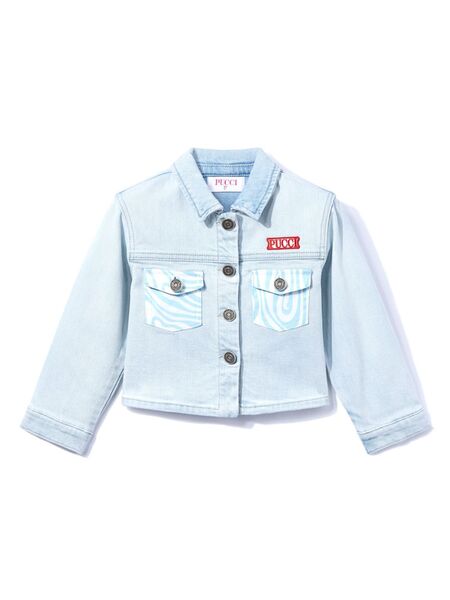  Pucci Junior Logo-embroidered Denim Jacket - Blue 