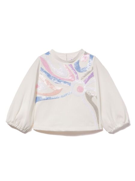  Pucci Junior Marmo-embellished Top - Neutrals 