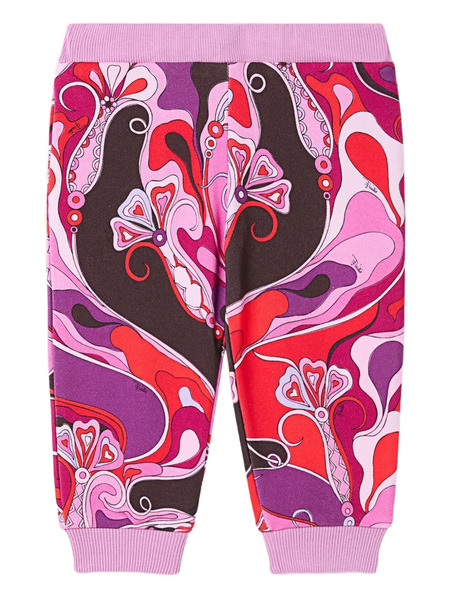  Pucci Junior Orchidée-print Joggers - Pink 