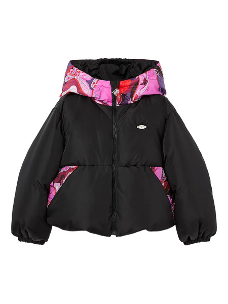  Pucci Junior Printed Down Jacket - Black 