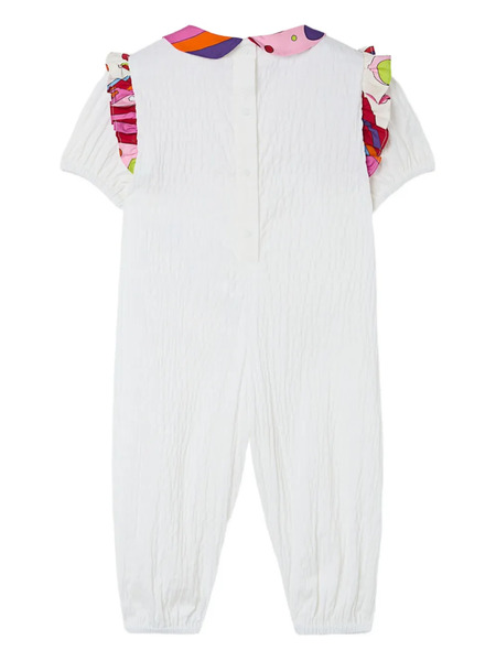  Pucci Junior Round Collar Rompers - White 
