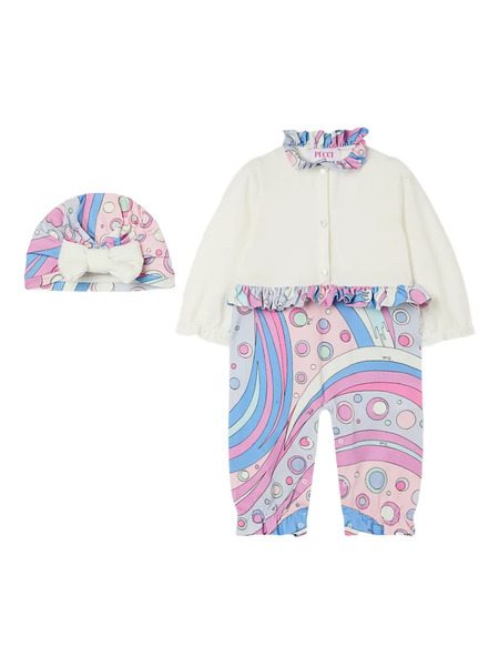  Pucci Junior Ruffled Rompers Set - White 