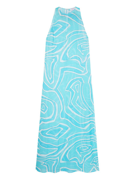  Pucci Labirinto-print Long Dress - Blue 