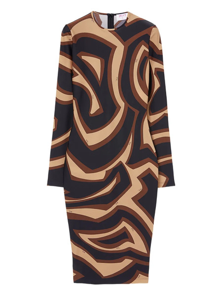  Pucci Labirinto-print Long-sleeve Dress - Black 