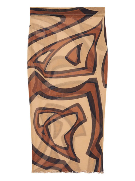  Pucci Labirinto-print Midi Skirt - Neutrals 