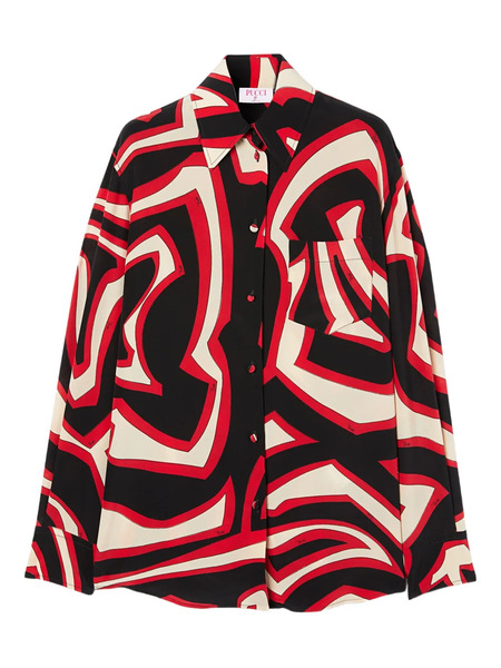  Pucci Labirinto-print Silk Shirt - Black 