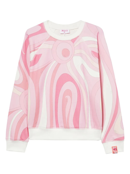  Pucci Marmo-print Fleece Sweatshirt - Pink 