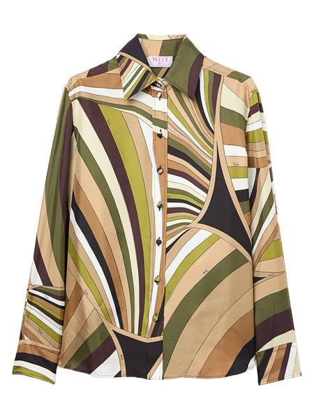  Pucci Marmo-print Shirt - Green 