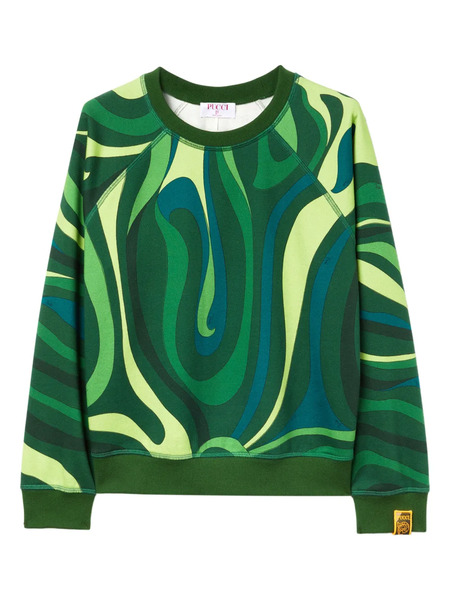  Pucci Marmo-print Sweatshirt - Green 