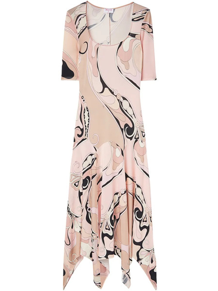  Pucci Orchidee-print Dress - Neutrals 