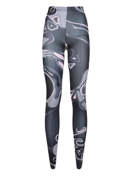  Pucci Orchidee-print Tights - Black 
