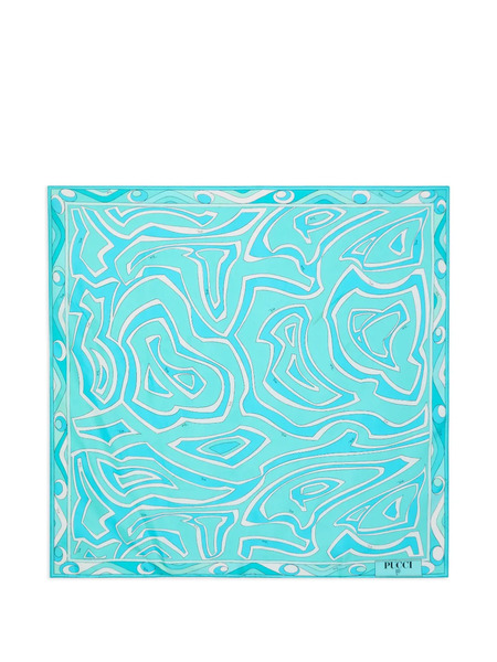  Pucci Patterned Border Scarf - Blue 