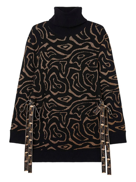  Pucci Patterned Tie-side Sweater - Black 