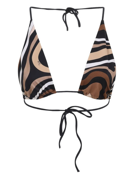  Pucci Patterned Tie-straps Bikini Top - Black 
