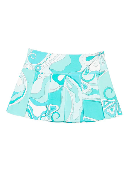  Pucci Pleated Print Mini Skirt - Blue 