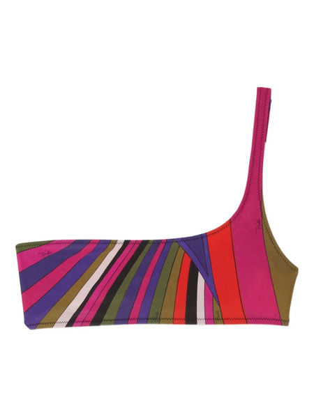  Pucci Print One-shoulder Bikini Top - Purple 