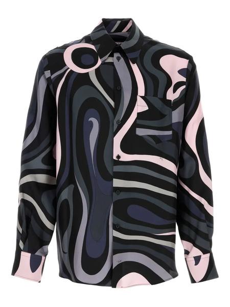  Pucci Printed Silk Shirt - Black 