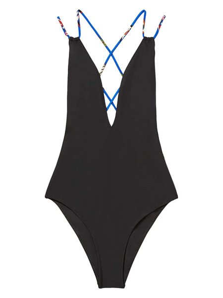  Pucci Printed Straps Swimsuit - Black 