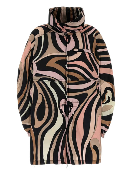  Pucci Swirled Pattern Parka - Black 