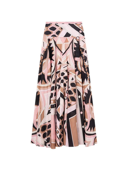  Pucci Vivara Printed Maxi Skirt - Pink 