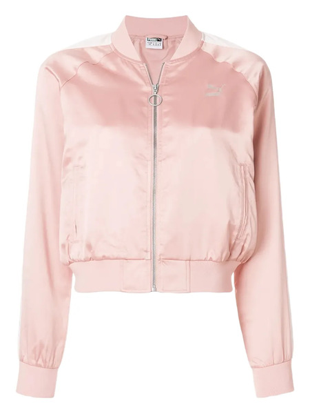  Puma Cropped Bomber Jacket - Pink 